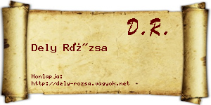 Dely Rózsa névjegykártya